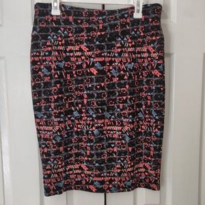 LuLaRoe Pink & Black Pencil Skirt